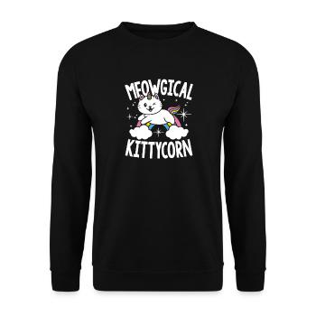Meowgical kittycorn - Unisex Pullover - Schwarz - Vorne - Alina (178cm) & Michal (187cm)