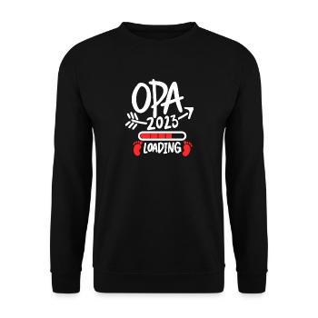 Opa 2023 loading - Opa werden - Bald Opa - Unisex Pullover - Schwarz - Vorne - Alina (178cm) & Michal (187cm)