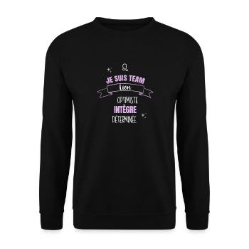 Team lion cadeau femme fille lion astrologie signe - Sweat-shirt Unisexe - noir - Devant - Alina (178cm) & Michal (187cm)