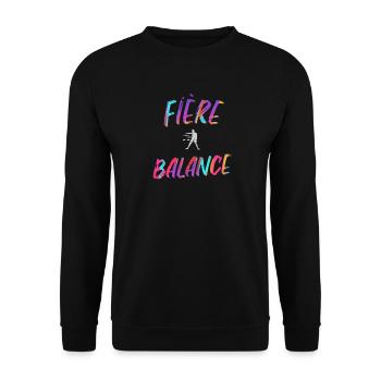 Fière balance cadeau balance signe zodiaque - Sweat-shirt Unisexe - noir - Devant - Alina (178cm) & Michal (187cm)