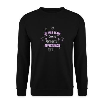 Team cancer cadeau femme fille cancer zodiaque - Sweat-shirt Unisexe - noir - Devant - Alina (178cm) & Michal (187cm)