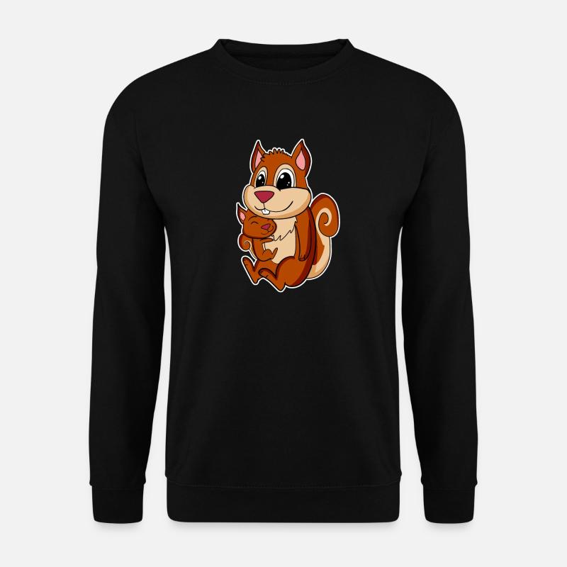 Squirrel Family - Squirrel with Baby - Unisex Sweatshirt - black