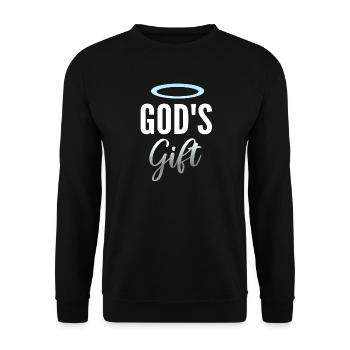 God's gift with halo - Unisex Sweatshirt - black - Front - Alina (178cm) & Michal (187cm)