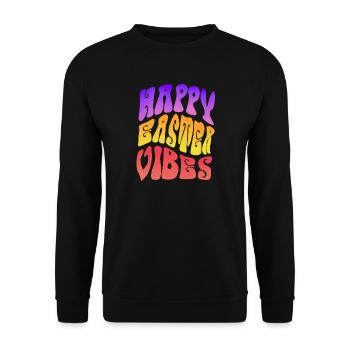 Happy Easter Vibes Frohes Osterfest - Unisex Sweatshirt - black - Front - Alina (178cm) & Michal (187cm)