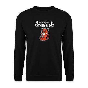 Vatertag - erster Vatertag Geschenk - Unisex Pullover - Schwarz - Vorne - Alina (178cm) & Michal (187cm)