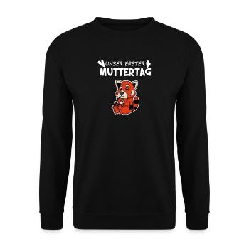 Muttertag - erster Muttertag Geschenk - Unisex Pullover - Schwarz - Vorne - Alina (178cm) & Michal (187cm)