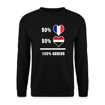 Égypte et France 100% génial Drapeaux Design - Sweat-shirt Unisexe - noir - Devant - Alina (178cm) & Michal (187cm)