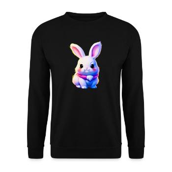 mignon lapin de Pâques - lapin mignon - Sweat-shirt Unisexe - noir - Devant - Alina (178cm) & Michal (187cm)