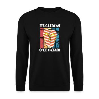 Te calmas o te calmo - Unisex Pullover - Schwarz - Vorne - Alina (178cm) & Michal (187cm)