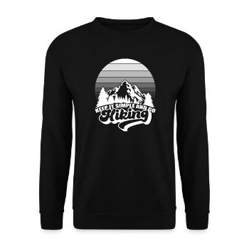 Keep It Simple And Go Hiking Mountains Nature - Unisex Sweatshirt - black - Front - Alina (178cm) & Michal (187cm)