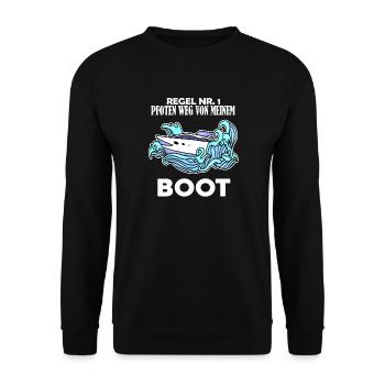 Boote Motorboot - Unisex Pullover - Schwarz - Vorne - Alina (178cm) & Michal (187cm)