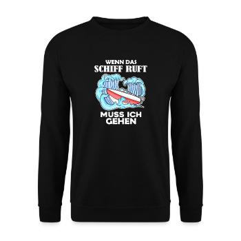 Boote Motorboot Kapitän Boot Seefahrt Geschenk - Unisex Pullover - Schwarz - Vorne - Alina (178cm) & Michal (187cm)