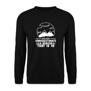 40 years old mountain hiking mountains - Unisex Sweatshirt - black - Front - Alina (178cm) & Michal (187cm)