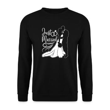 Couple juste marié Femme Mari - Sweat-shirt Unisexe - noir - Devant - Alina (178cm) & Michal (187cm)