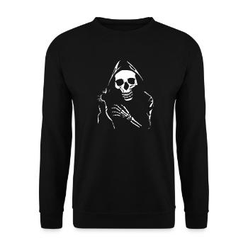 Death and Cat - Unisex Sweatshirt - black - Front - Alina (178cm) & Michal (187cm)