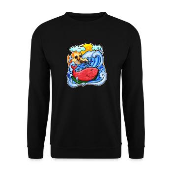 Baleine pastèque - Sweat-shirt Unisexe - noir - Devant - Alina (178cm) & Michal (187cm)