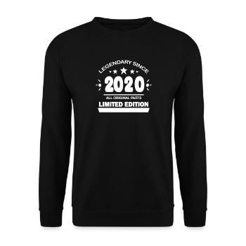 2020 - vintage 2020 - year of construction 2020 - Unisex Sweatshirt - black - Front - Alina (178cm) & Michal (187cm)