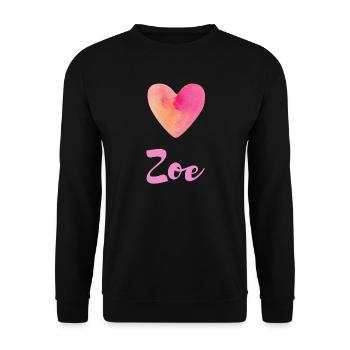 Chemise Zoe Pink Heart Sweet Girl Name - Sweat-shirt Unisexe - noir - Devant - Alina (178cm) & Michal (187cm)