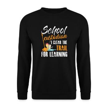 Citation du gardien de l’école Garde de l’éducation - Sweat-shirt Unisexe - noir - Devant - Alina (178cm) & Michal (187cm)