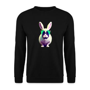 Lapin cool avec des lunettes de soleil - Sweat-shirt Unisexe - noir - Devant - Alina (178cm) & Michal (187cm)