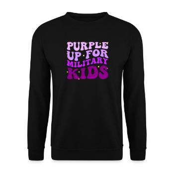 Groovy Purple Up For Military Child Month The Mili - Unisex Pullover - Schwarz - Vorne - Alina (178cm) & Michal (187cm)