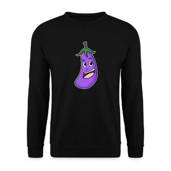Eggplant motif - Unisex Sweatshirt - black - Front - Alina (178cm) & Michal (187cm)