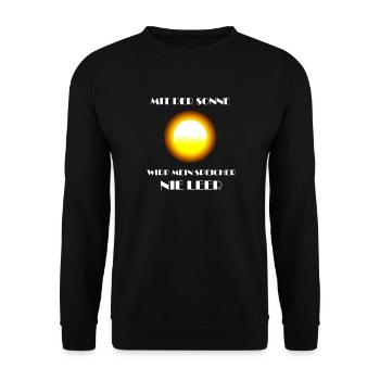 Solarenergie Sonne Energie Photovoltaik Solarstrom - Unisex Pullover - Schwarz - Vorne - Alina (178cm) & Michal (187cm)