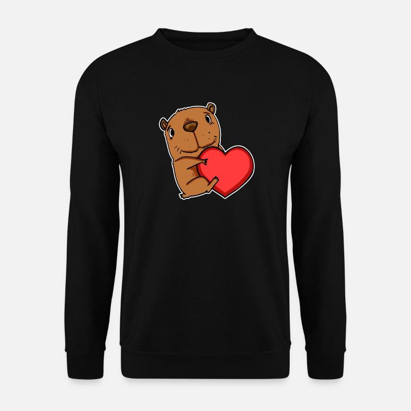 Capybara capybara heart motif - Unisex Sweatshirt - black