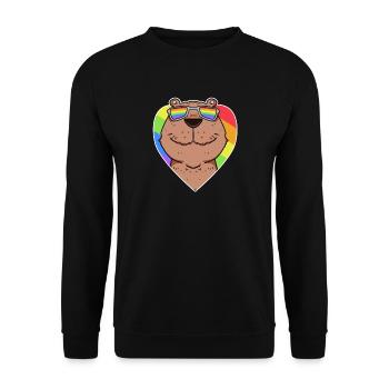 Rainbow - Capybara with glasses and heart - Unisex Sweatshirt - black - Front - Alina (178cm) & Michal (187cm)