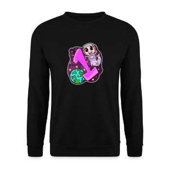1 year old - Enrollment - Axolotl motif - Unisex Sweatshirt - black - Front - Alina (178cm) & Michal (187cm)