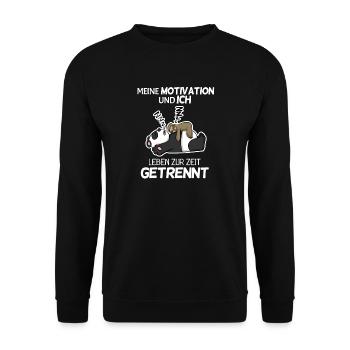 Keine Motivation Spruch Lustig - Unisex Pullover - Schwarz - Vorne - Alina (178cm) & Michal (187cm)