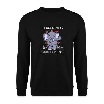 Onkel und Nichte Liebe Elefant Geschenk - Unisex Pullover - Schwarz - Vorne - Alina (178cm) & Michal (187cm)