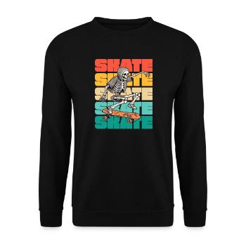 Skateboarding Coole Skateboarder Skelett Bunt - Unisex Pullover - Schwarz - Vorne - Alina (178cm) & Michal (187cm)
