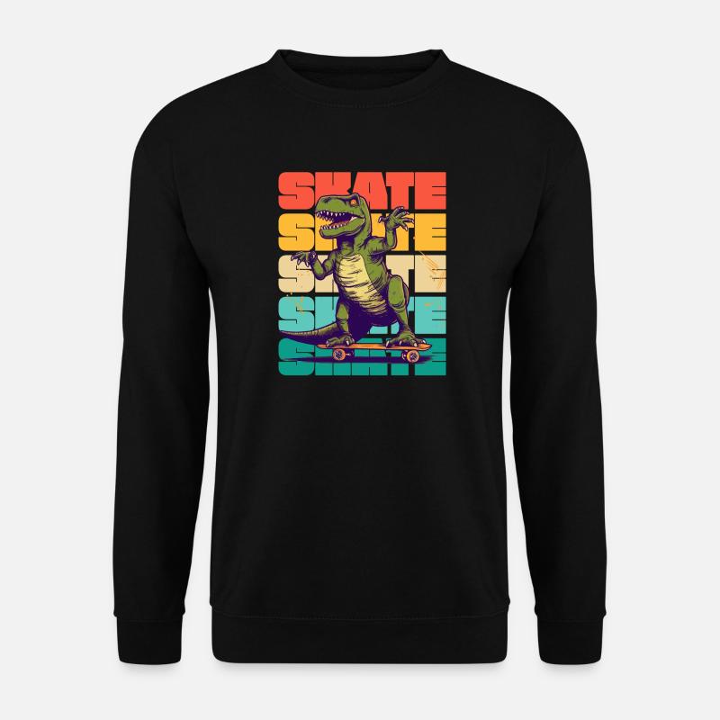 Skateboard Cool Skateboarder T Rex Dinosaur - Sweat-shirt Unisexe - noir