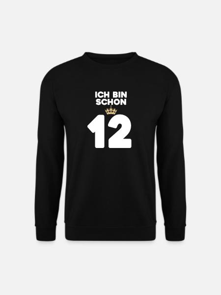 12. Geburtstag Geschenk - 12 Jahre mit Krone - Unisex Pullover - Schwarz