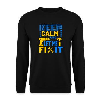 Bleib ruhig und lass es mich selbst reparieren - Unisex Pullover - Schwarz - Vorne - Alina (178cm) & Michal (187cm)