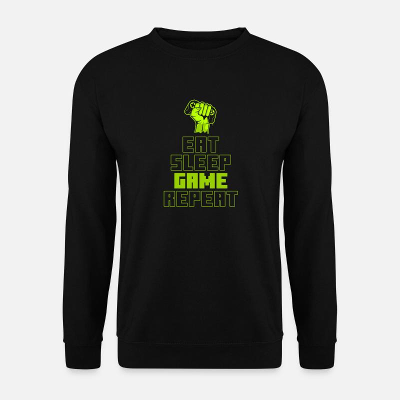 Eat Sleep Spiel Wiederholen - Unisex Pullover - Schwarz