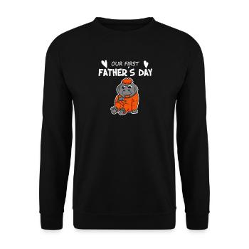 Vatertag - erster Vatertag Geschenk - Unisex Pullover - Schwarz - Vorne - Alina (178cm) & Michal (187cm)