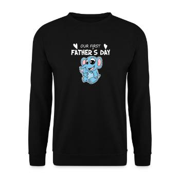 Father's Day - First Father's Day Gift - Unisex Sweatshirt - black - Front - Alina (178cm) & Michal (187cm)