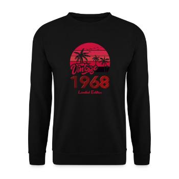 Vintage Year 1968 Limited Edition Red - Unisex Sweatshirt - black - Front - Alina (178cm) & Michal (187cm)