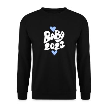 Baby 2023 - Geburt Schwanger 2023 - Baby Junge - Unisex Pullover - Schwarz - Vorne - Alina (178cm) & Michal (187cm)
