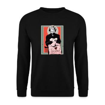 Techno Sewing Art Illustration - Unisex Sweatshirt - black - Front - Alina (178cm) & Michal (187cm)