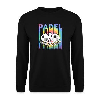 Padel Tennis Colorful - Unisex Sweatshirt - black - Front - Alina (178cm) & Michal (187cm)