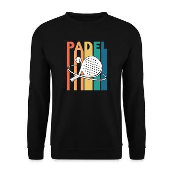 Padel Tennis Retro Vintage - Unisex Sweatshirt - black - Front - Alina (178cm) & Michal (187cm)