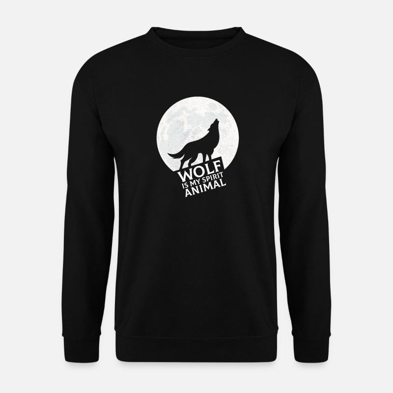 Wolf ist mein Krafttier - Unisex Pullover - Schwarz