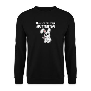 Muttertag - erster Muttertag Geschenk - Unisex Pullover - Schwarz - Vorne - Alina (178cm) & Michal (187cm)