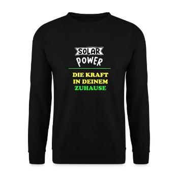 Solar Power Solar Kraft Eigenheim Hausbesitzer - Unisex Pullover - Schwarz - Vorne - Alina (178cm) & Michal (187cm)
