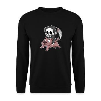 Chien Faucheur - Sweat-shirt Unisexe - noir - Devant - Alina (178cm) & Michal (187cm)