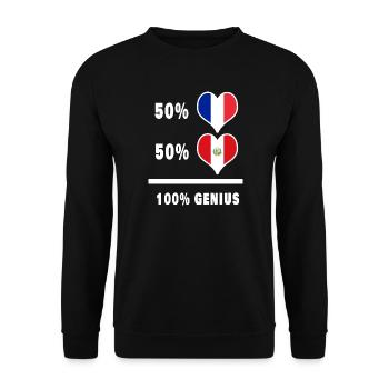 Pérou et France 100% génial Drapeaux - Sweat-shirt Unisexe - noir - Devant - Alina (178cm) & Michal (187cm)