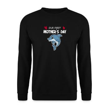 Mother's Day - First Mother's Day Gift - Unisex Sweatshirt - black - Front - Alina (178cm) & Michal (187cm)